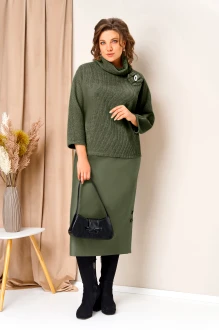 Юбочный костюм Volna 1447 двойка хаки