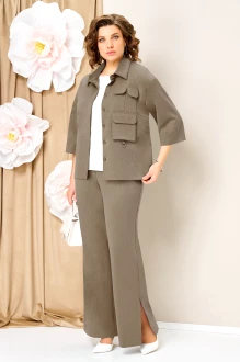 Брючный костюм Volna 1463 тройка темно-бежевый
