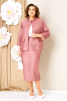 Юбочный костюм Volna 1464 тройка кораллово-розовый