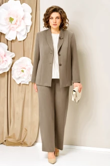 Брючный костюм Volna 1462 тройка темно-бежевый