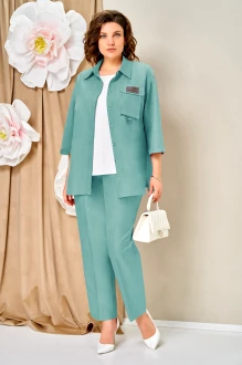 Брючный костюм Volna 1473 тройка бирюзовый