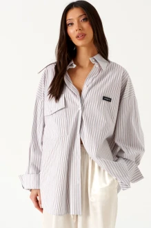 Рубашка BEAUTY ANNETE A2413 /1 сине-бежевая полоска