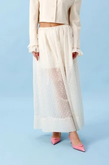 Юбка BEAUTY ANNETE A1832 бежевая, вышивка