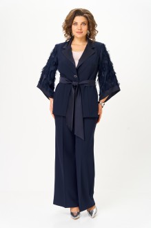 Брючный костюм Anastasia Mak 1307 двойка темно-синий