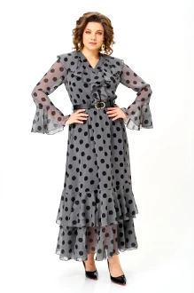 Платье Anastasia Mak 1280 серый, горох