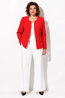 Брючный костюм Anastasia Mak 1123 тройка красный, молочный