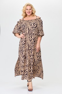 Платье Abbi 1011 бежево-коричневый #1