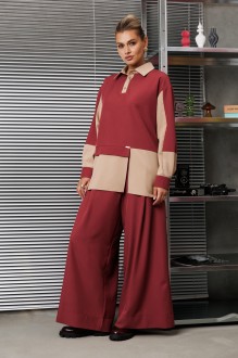 Костюм/комплект Anastasia м-1242 .2 бордовый, бежевый #1