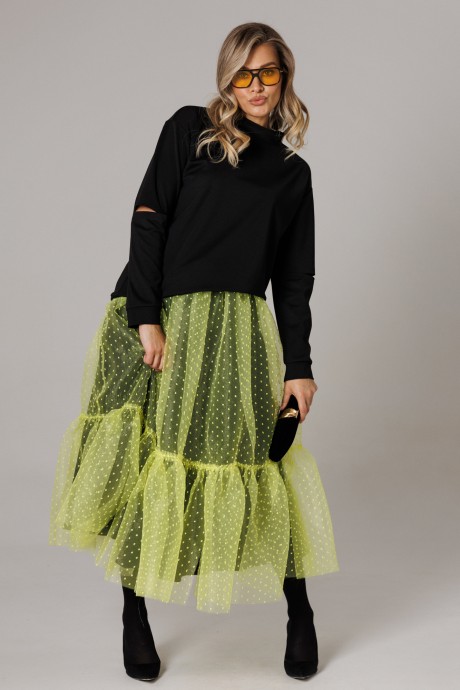 Костюм/комплект Anastasia м-1298 черный, лимонный размер 48-52 #3