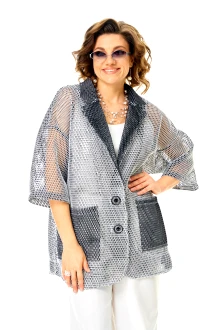 Жакет (пиджак) Anastasia м-1349 молочно-графитовый