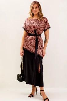 Платье Anastasia м-1368 розово-черничное