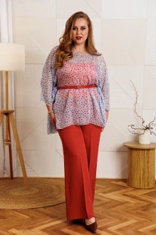 Брючный костюм Anastasia м-1364 тройка .1 индийский красный