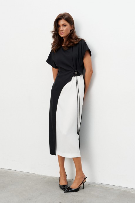 Платье Kavari 1134 черно-белый размер 46-56 #4