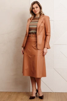 Юбочный костюм Мода Юрс 2850 тройка бежевый