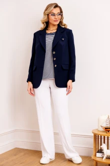 Брючный костюм Мода Юрс 2891 тройка синий