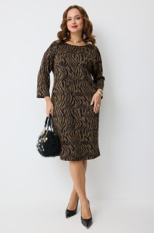 Платье Твой Имидж 2274 шоколадный с принтом #1