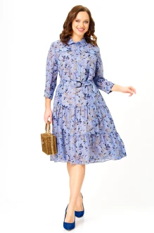 Платье Твой Имидж 2341 голубой с принтом
