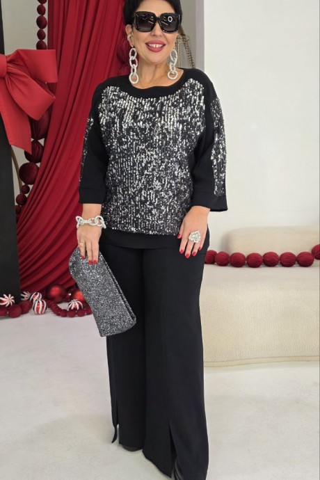 Костюм/комплект Vittoria Queen 27333 двойка черный, серебро размер 52-62 #7