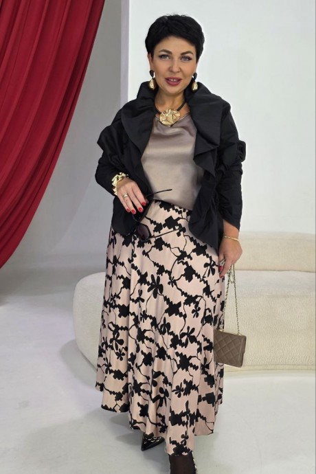 Костюм/комплект Vittoria Queen 27583 тройка черный бежевый размер 48-58 #9