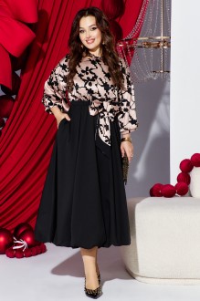 Вечернее платье Vittoria Queen 27623 черный, бежевый