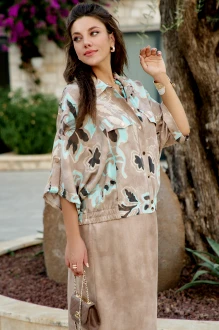 Жакет (пиджак) Vittoria Queen 28113 бл какао, принт