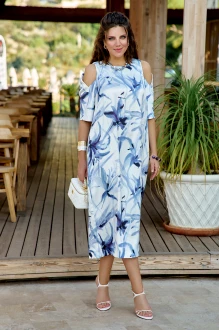 Платье Vittoria Queen 28633 молочный, синий