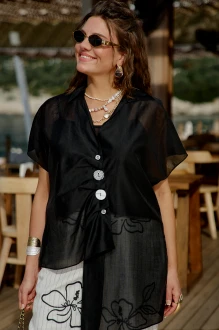 Блузка Vittoria Queen 29093 двойка бл черная