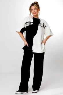 Брючный костюм FauFilure С1562 двойка черно-белый