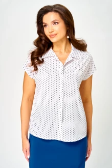 Блузка LeNata 12550 белый, горох