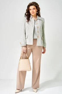 Брючный костюм FITA 4171 тройка миндаль + мята