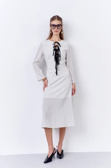 Платье FLAIM 2064 белый, горох