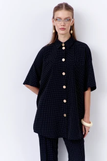 Рубашка FLAIM 2069 черный, горох