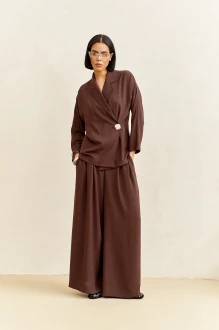 Брючный костюм FLAIM 2115 двойка коричневый