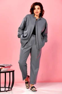 Брючный костюм Ava Fashion М-178 двойка серый
