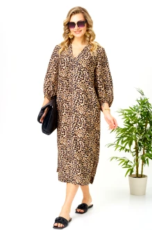 Платье Ava Fashion М-191 коричневое
