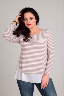 Блузка, футболка, рубашка, топ Таир-Гранд 62259 бежевая полоска