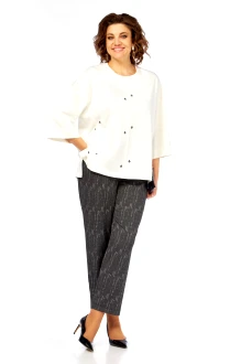 Брючный костюм Jurimex 3467 двойка молочный, графит