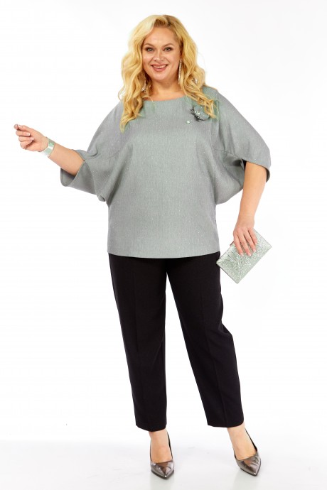 Костюм/комплект Элль-Стиль 2436 серый, черный размер 56-62 #4