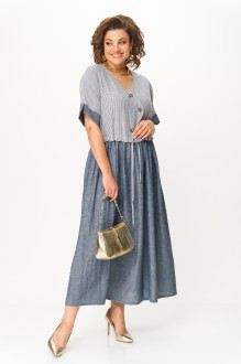 Платье Michel Chic 2181 Джинс полоска #1