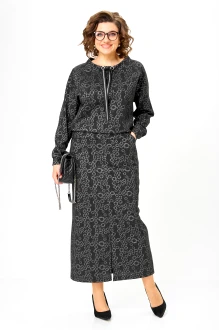 Юбочный костюм Michel Chic 1444 двойка темное серебро