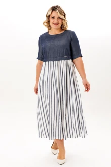 Платье Michel Chic 2197 деним, полоска