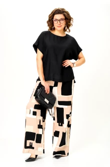 Брючный костюм Michel Chic 1384 двойка черный, квадраты