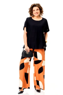 Брючный костюм Michel Chic 1384 двойка рыжий, графика