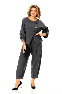 Брючный костюм Michel Chic 1436 /1 графитовый атлас