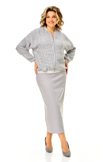 Юбочный костюм Michel Chic 1467 двойка серый