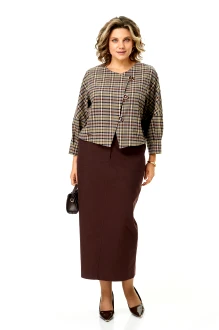 Юбочный костюм Michel Chic 1422/2 двойка кашемировый каштан