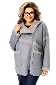 Дубленка Michel Chic 369 мерцающий серый