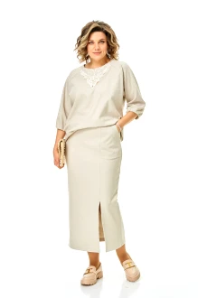 Юбочный костюм Michel Chic 1399 /1 жемчужный твид