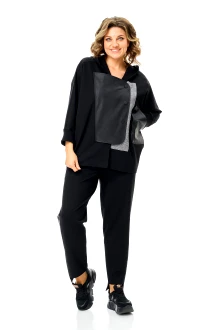 Брючный костюм Michel Chic 1477 двойка черный, клетка