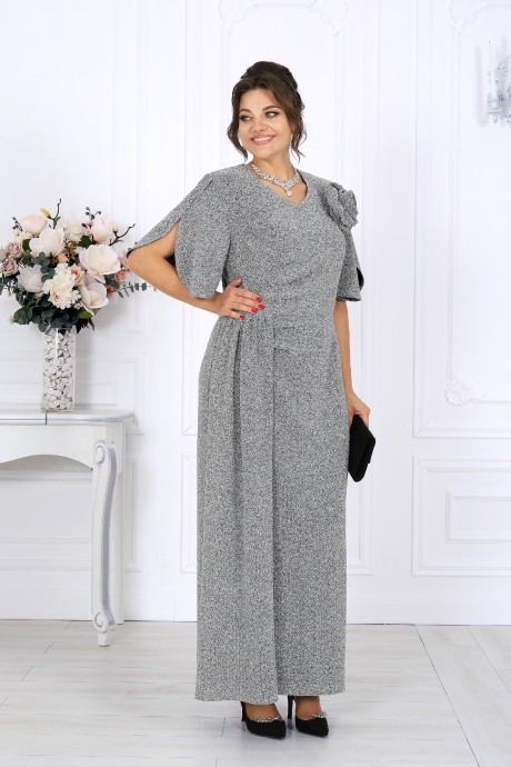 Вечернее платье NINELE 7509 серебро размер 46-58 #2